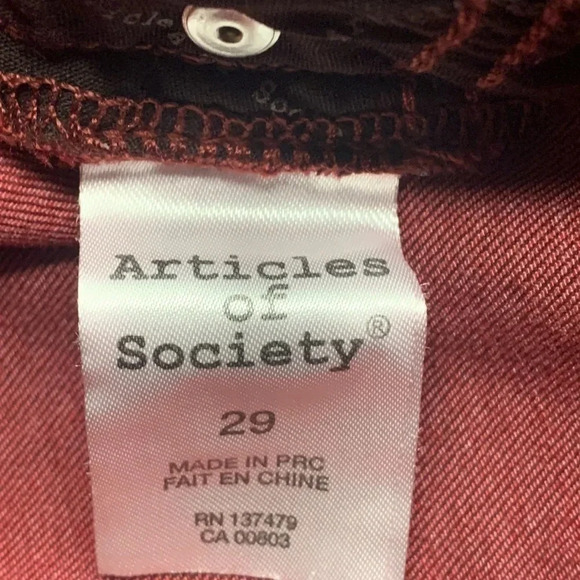 Articles of Society Jeans Sarah Skinny Ankle Burgundy NWT - Picture 11 of 15